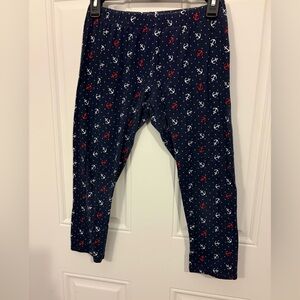 No Boundaries Navy Anchor Print Junior Girls Capri Leggings Size Medium
